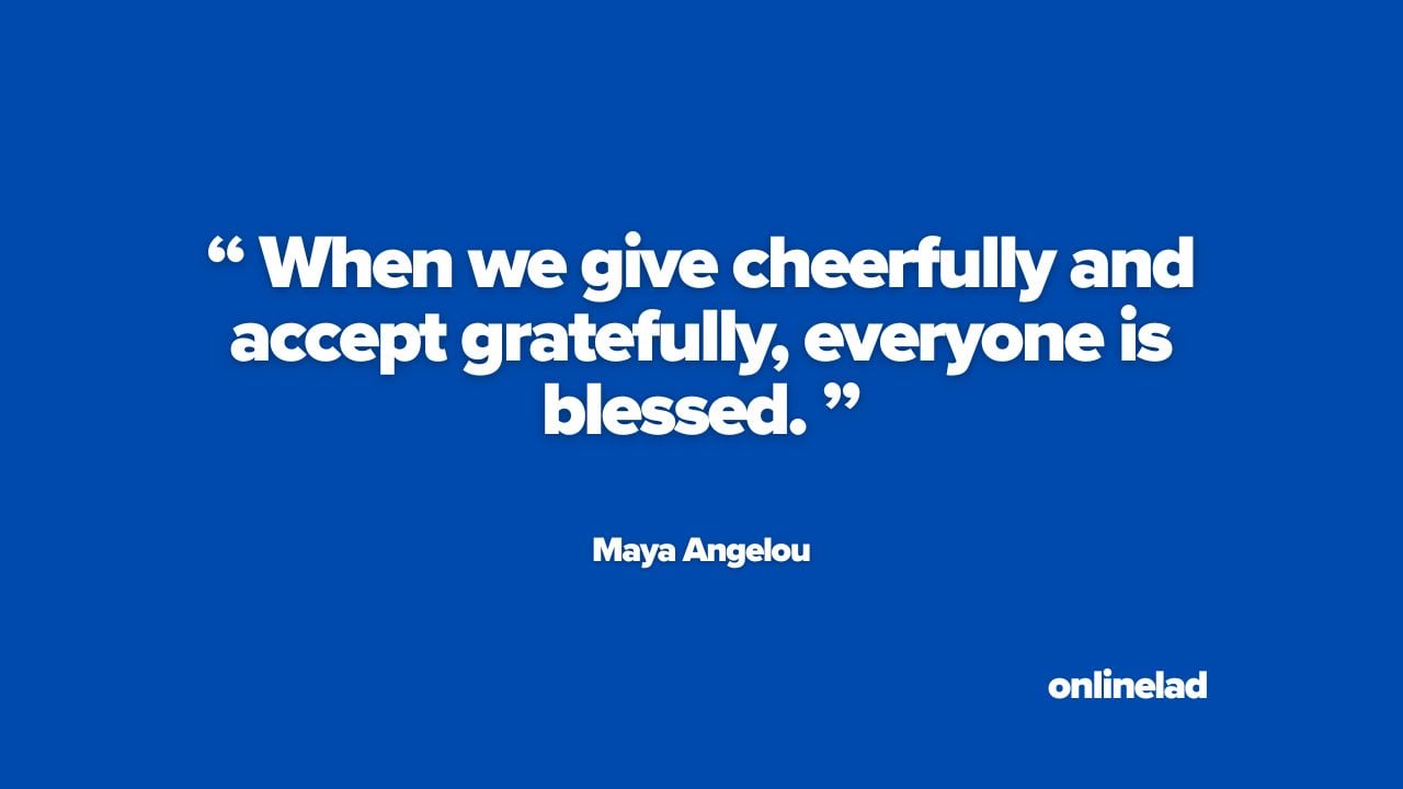Cheerful giving and grateful receiving
