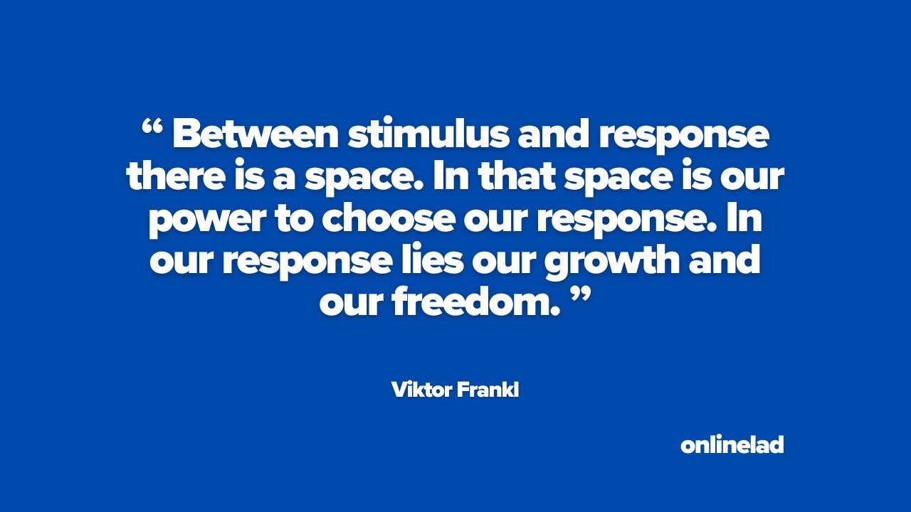 space between stimulus and response